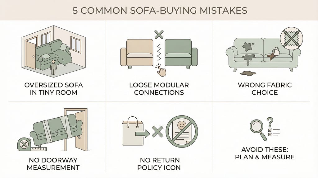 modular sofa small living room size mistakes buying guide diagram